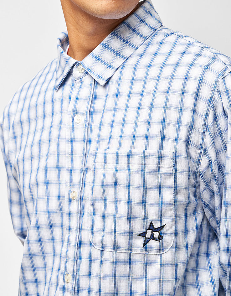 HUF H Star L/S Plaid Shirt - Light Blue – Route One