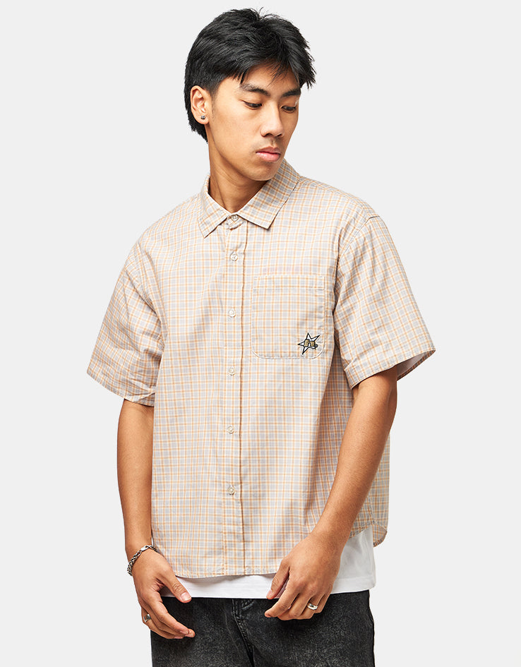 HUF H Star S/S Plaid Shirt - Putty