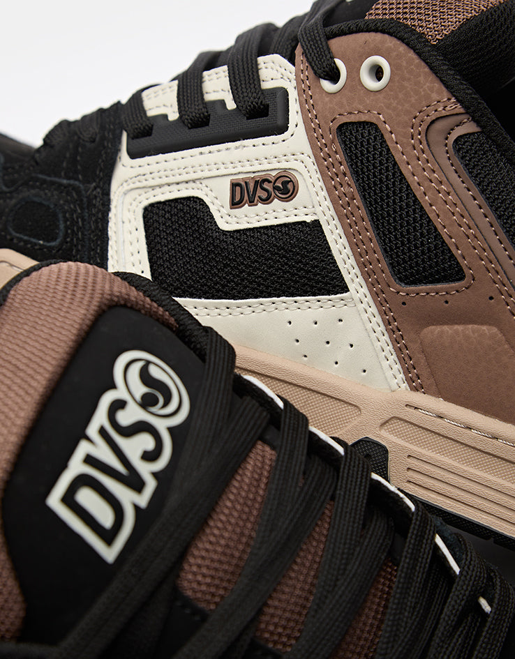 DVS Comanche Skate Shoes - Black/Taupe/Brown Suede