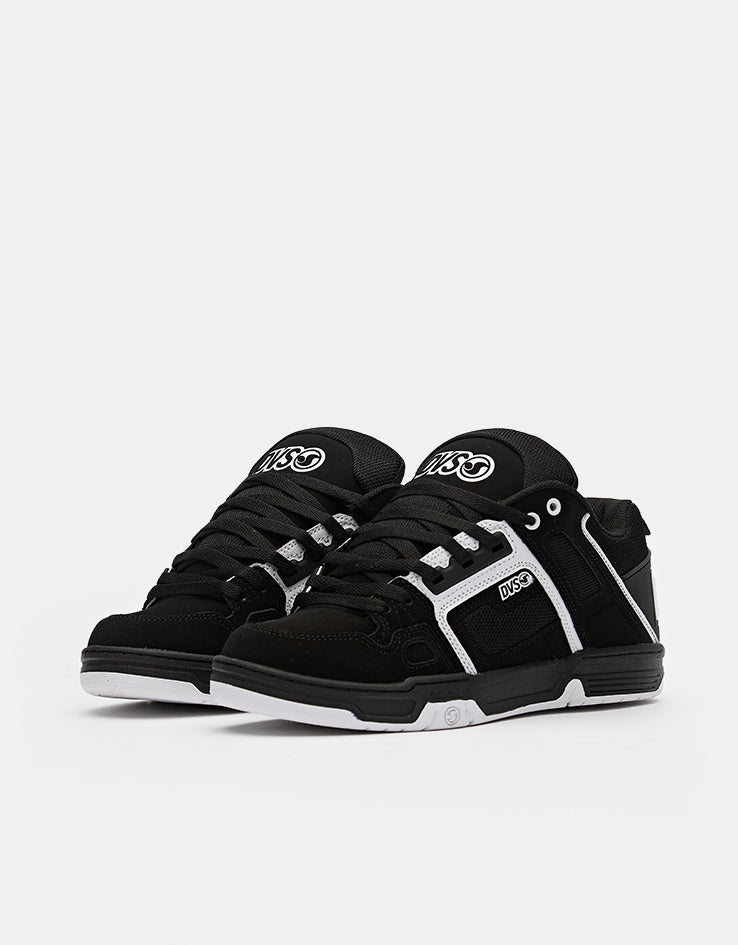 DVS Comanche Skate Shoes - Black/White Leather