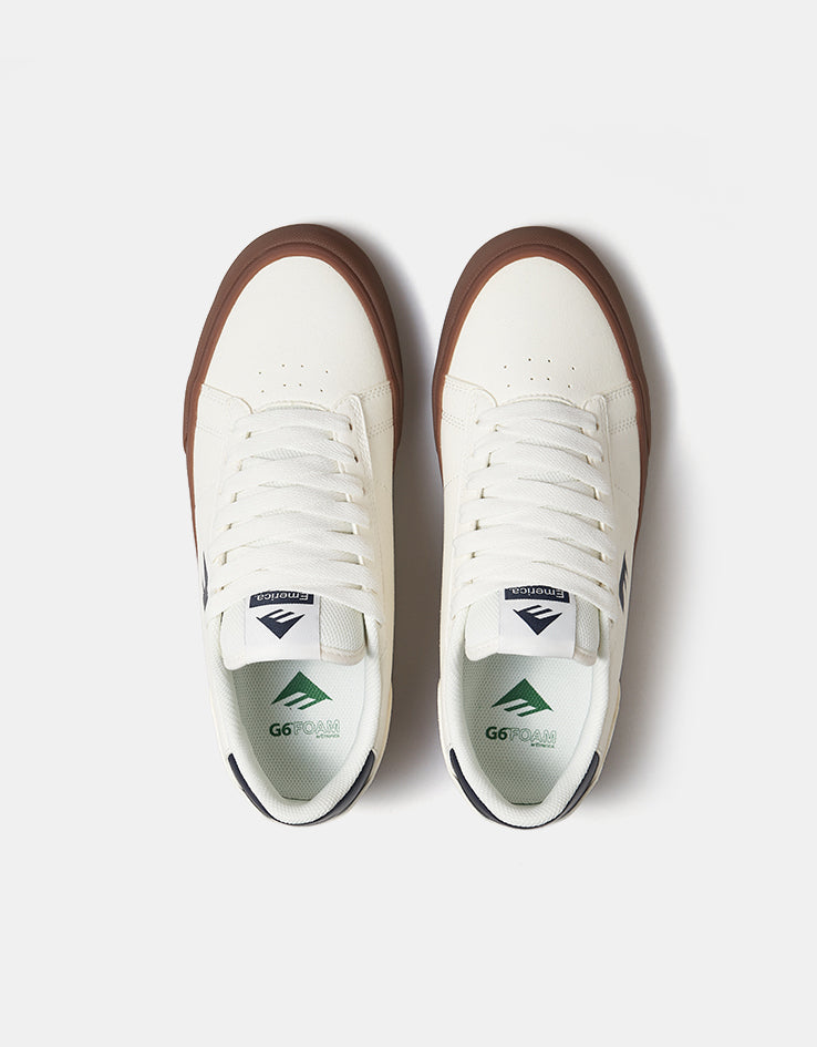 Emerica Moca Skate Shoes - White/Gum