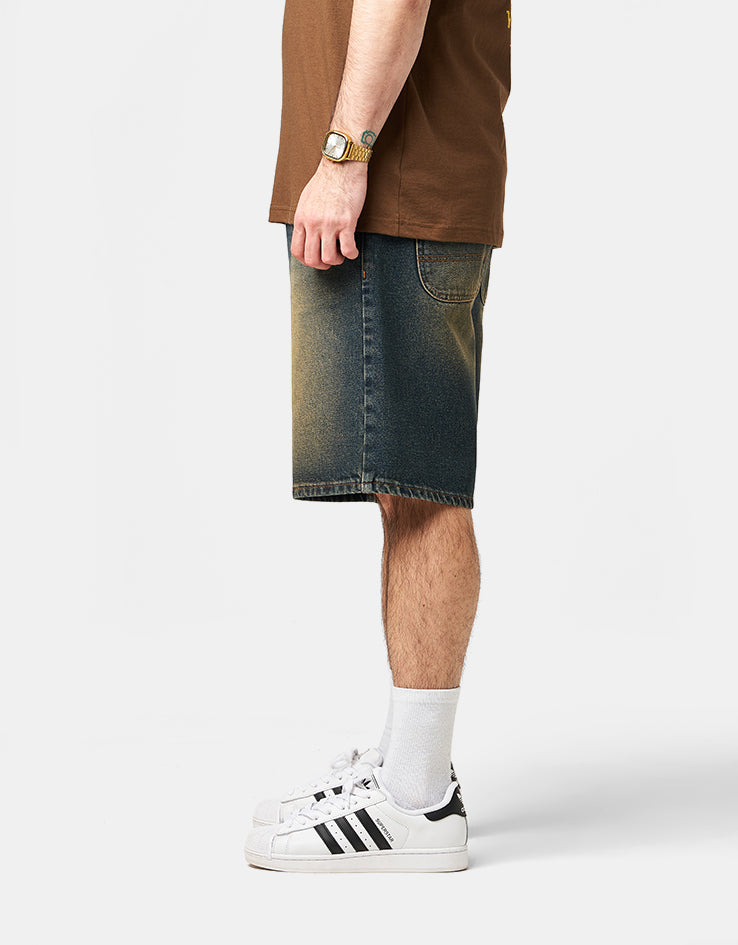 Route One Super Baggy Jorts - Dirty Indigo Wash