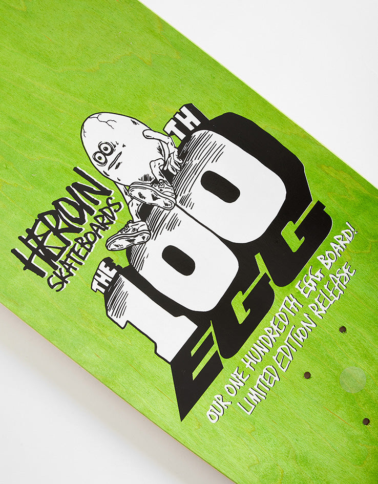 Heroin 100th Egg Skateboard Deck - 9.125”