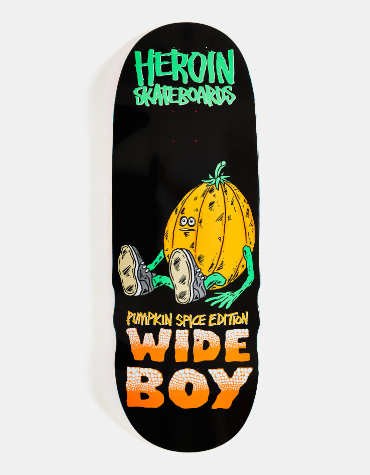 Heroin Pumpkin Wide Boy Skateboard Deck - 10.75”
