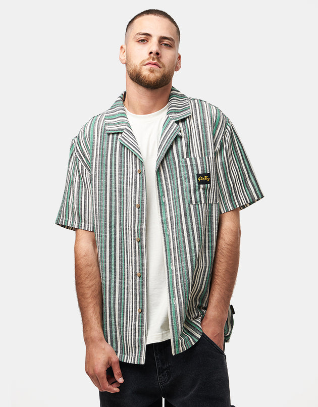 Stan Ray Tour S/S Shirt - Black/Green Stripe