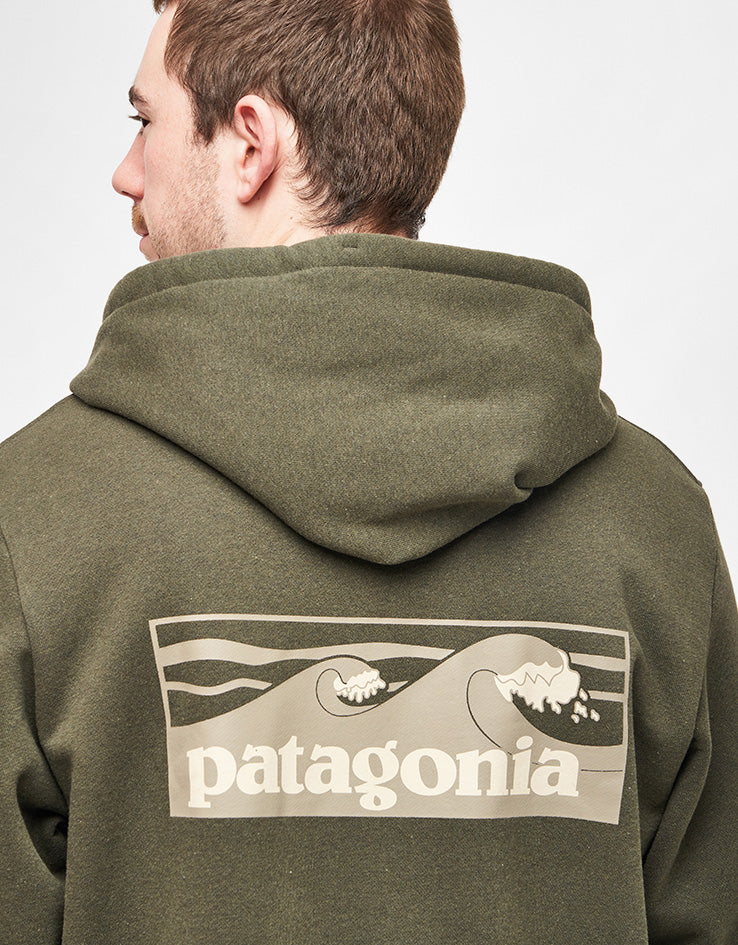 Patagonia Boardshort Logo Uprisal Pullover Hoodie - Basin Green