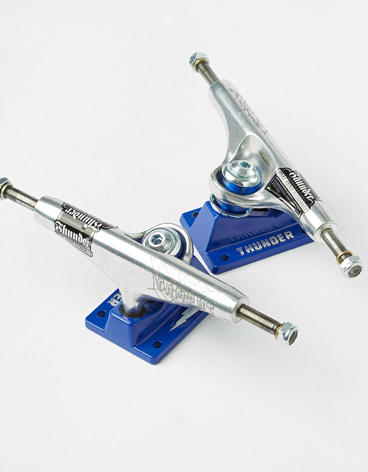 Thunder Campos Menace Pro Inverted Skateboard Trucks - Polished/Blue (Pair)