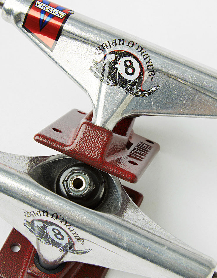Venture O'Dwyer Pro V-Hollow Skateboard Trucks - Polished/Red (Pair)