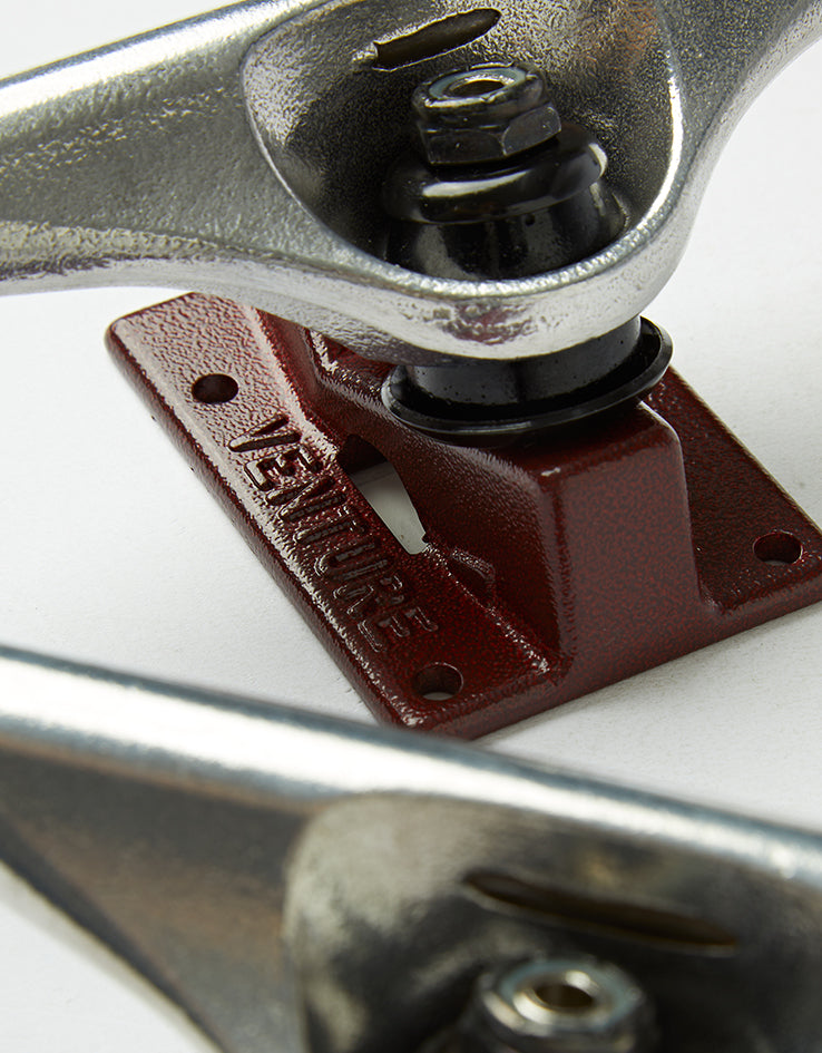 Venture O'Dwyer Pro V-Hollow Skateboard Trucks - Polished/Red (Pair)