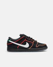 Nike SB 'Bronx Girls' Dunk Low Pro QS Skate Shoes - Black/White-Challenge Red-Total Orange