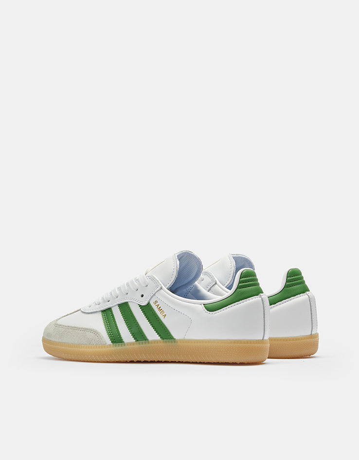 adidas Samba ADV Skate Shoes - Cloud White/Crew Green/Gum Route One adidas Samba ADV Skate Shoes - Cloud White/Crew Green/Gum Route One