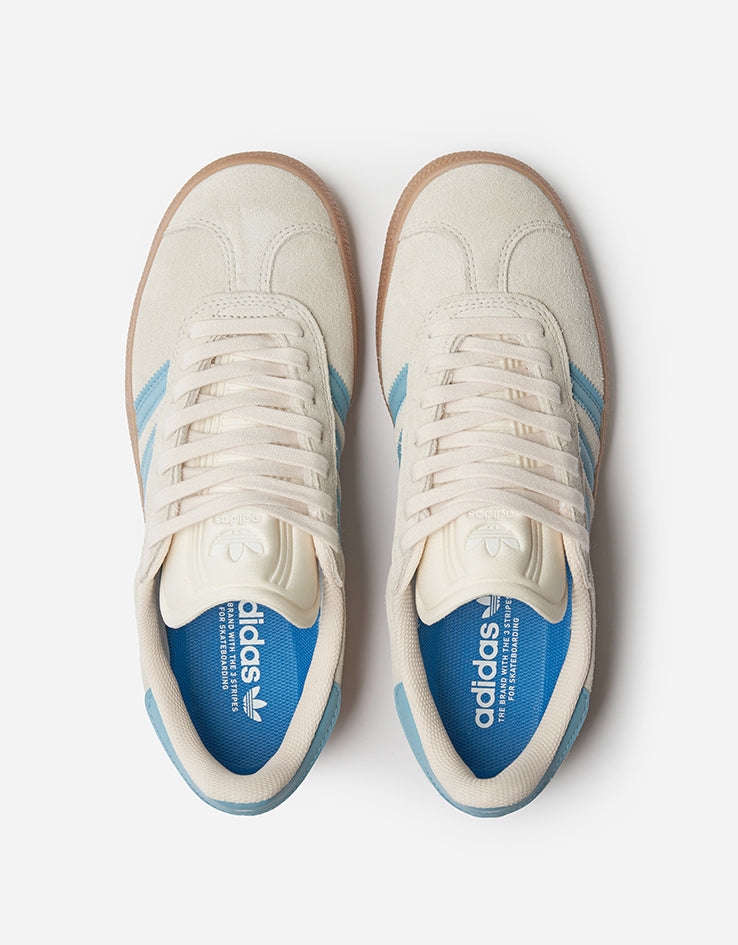 adidas Gazelle ADV Skate Shoes - Wonder White/Preloved Blue/Gum