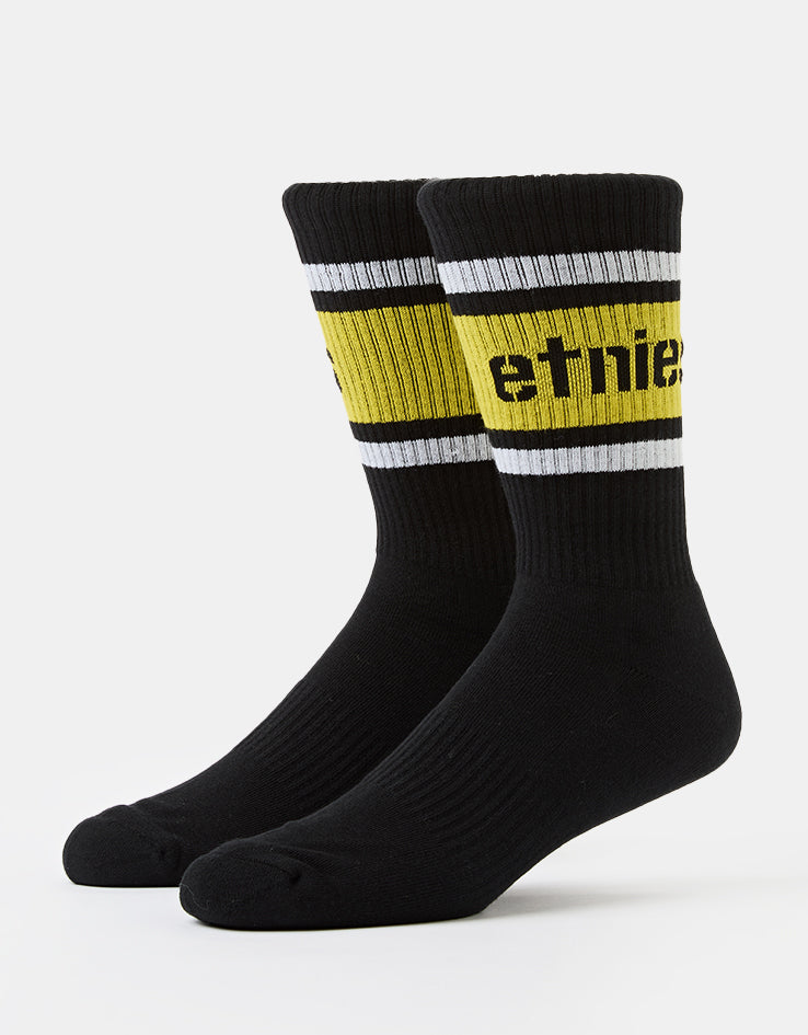Etnies Crew Socks - Black/Yellow