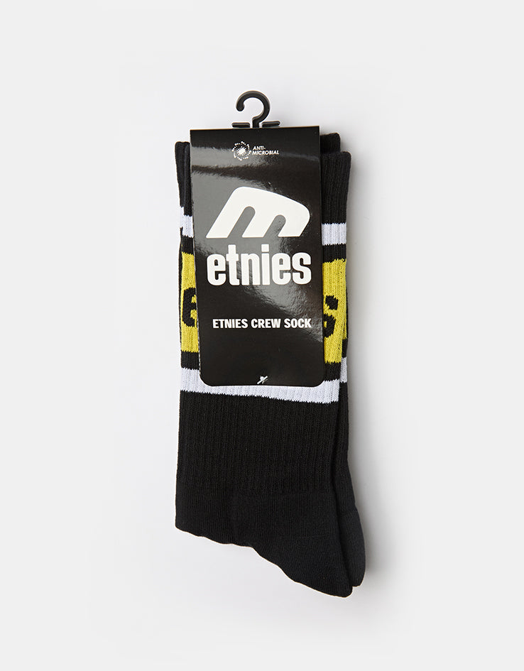 Etnies Crew Socks - Black/Yellow