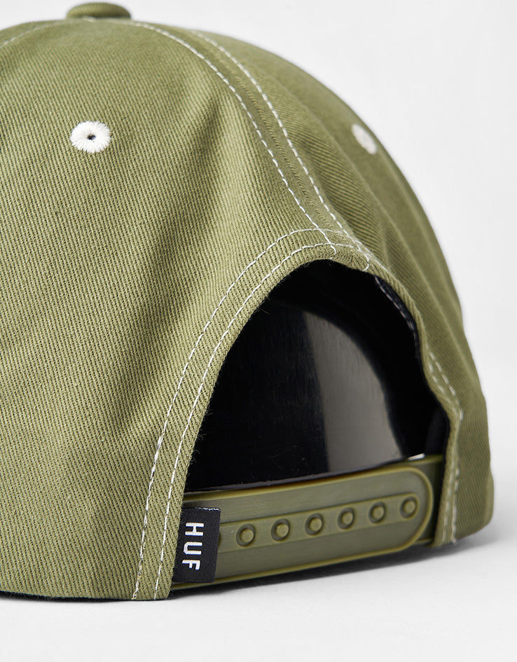 HUF Triple Triangle Snapback Cap - Light Olive/White
