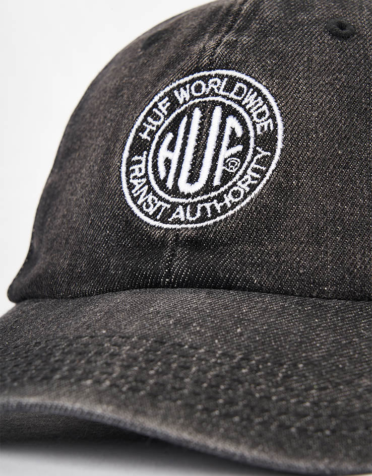 HUF Token 6 Panel Washed Cap - Black
