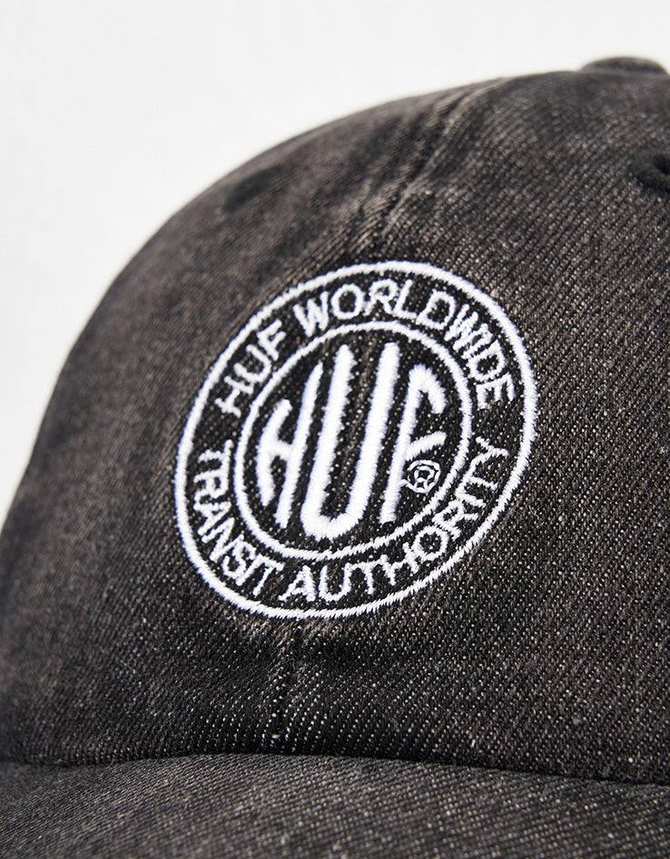 HUF Token 6 Panel Washed Cap - Black
