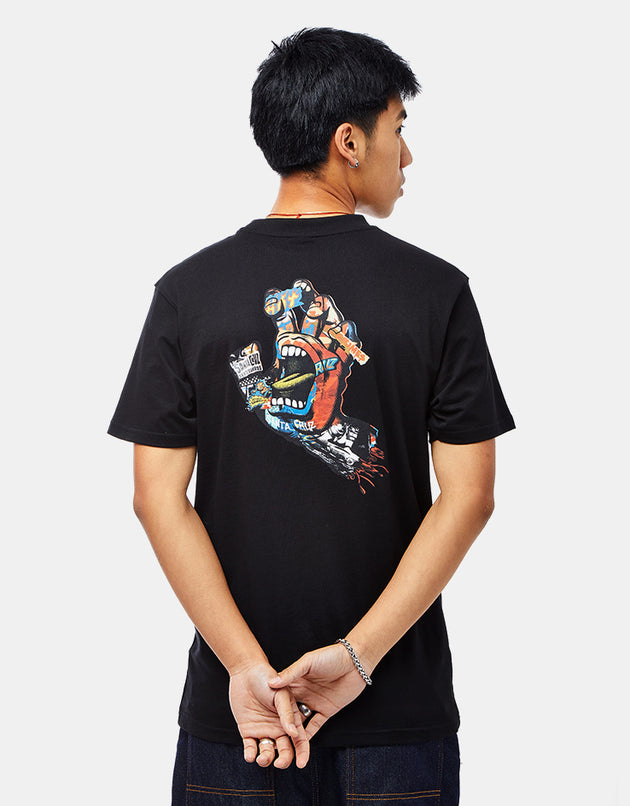 Santa Cruz Collage Hand T-Shirt - Black