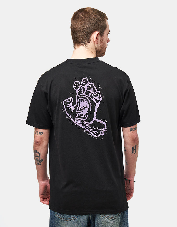 Santa Cruz Stamped Screaming Hand T-Shirt - Black