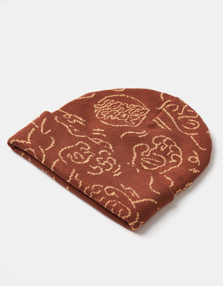 Santa Cruz Contour Hand Repeat Beanie - Burnt Sienna