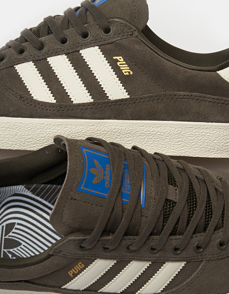 adidas Puig Indoor Skate Shoes - Shadow Olive/Off White/Bluebird