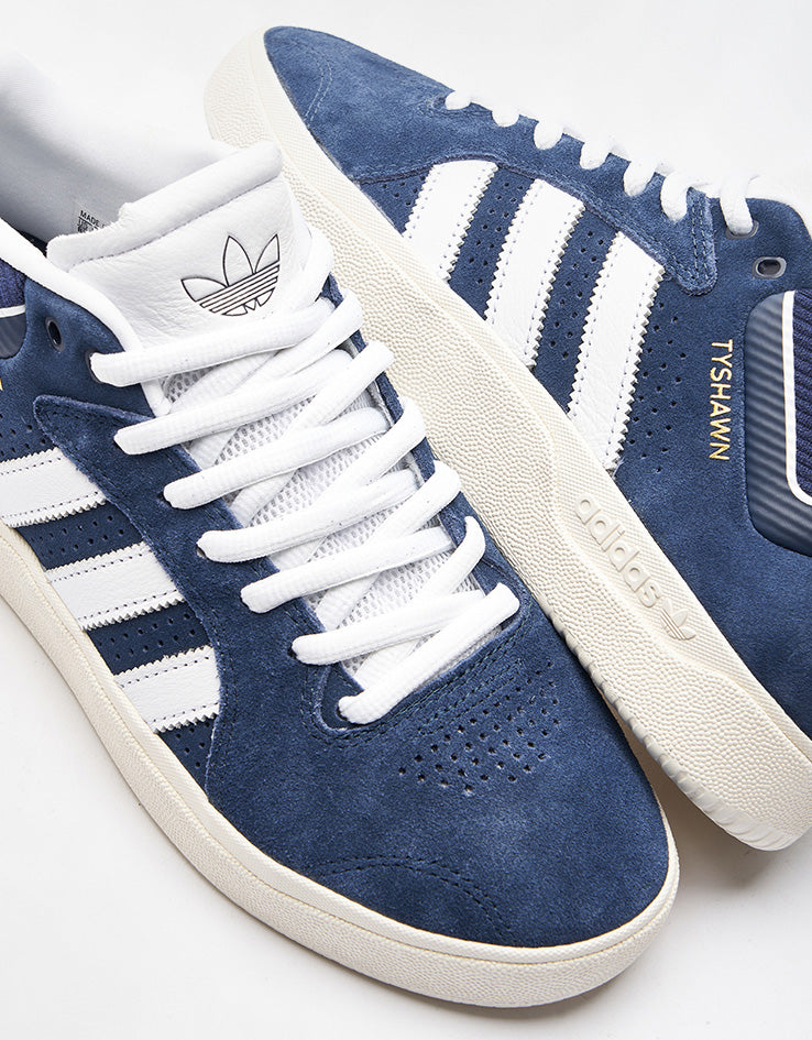 adidas Tyshawn Skate Shoes - Collegiate Navy/White/Chalk White