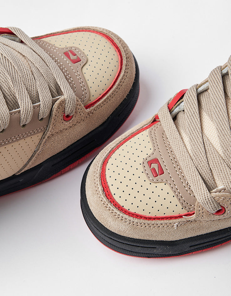 Globe Fusion Skate Shoes - Khaki/Red