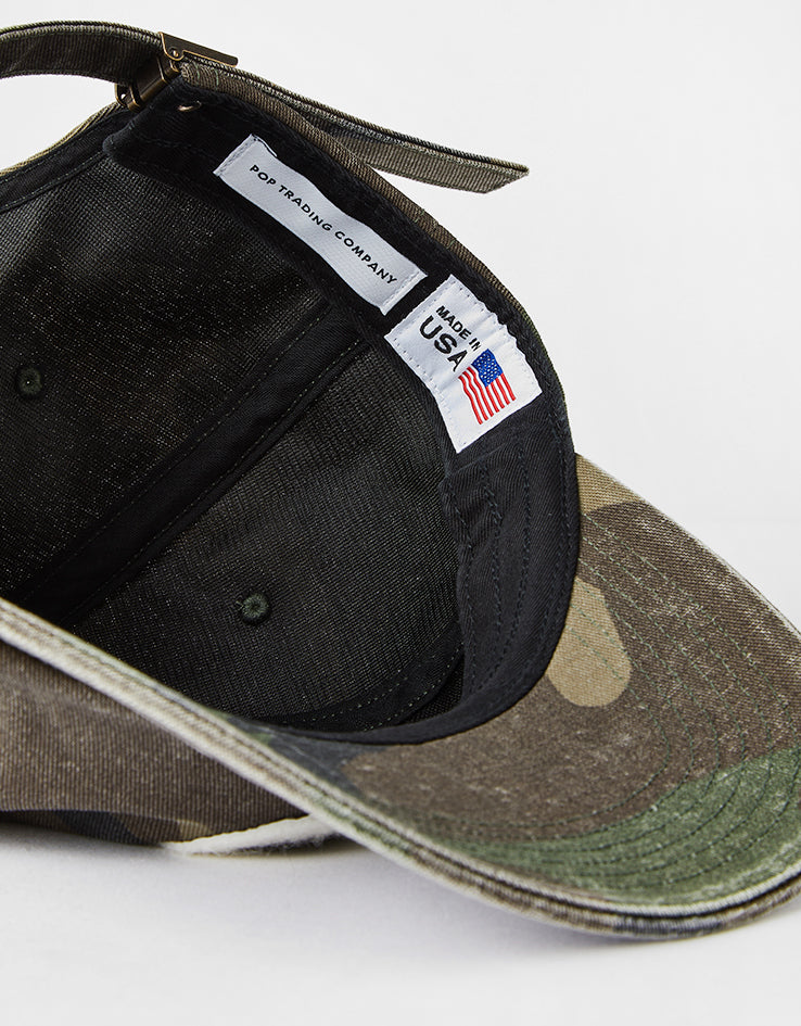 Pop Trading Company O Six Panel Cap - Camo/Charcoal
