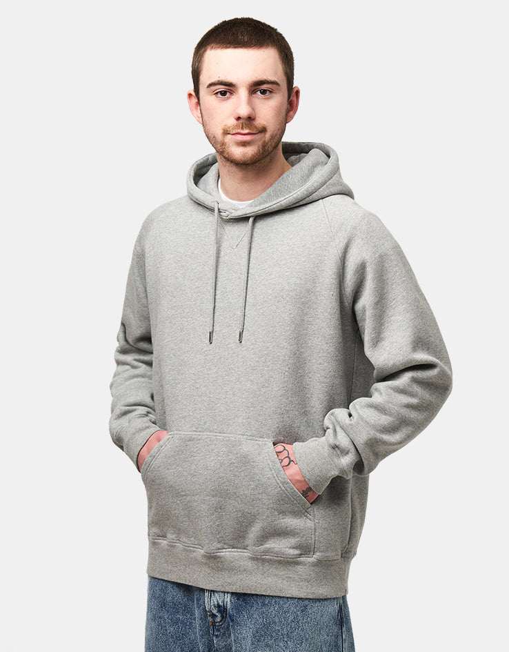 Pop Trading Company Hearts Pullover Hoodie - Heather Grey