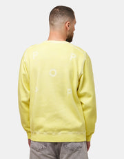 Pop Trading Company Stencil Logo Crewneck Sweat - Lemon Grass