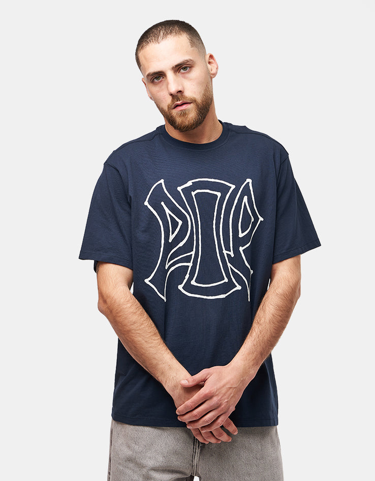 Pop Trading Company Acid T-Shirt - Navy