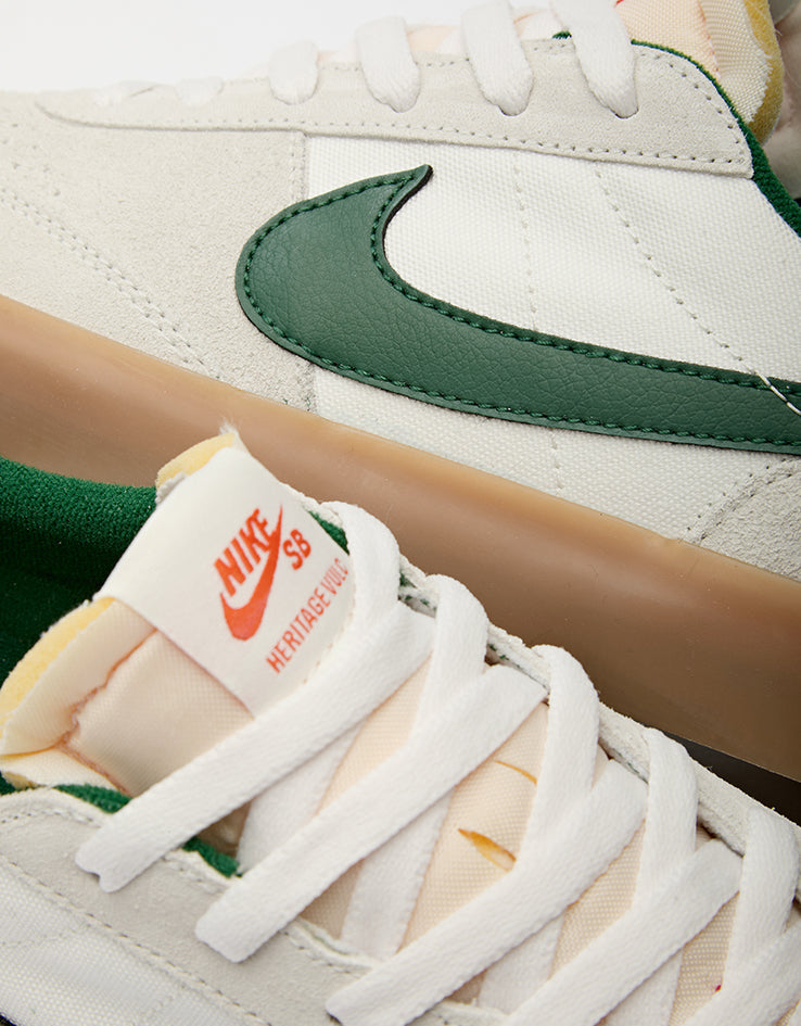Nike SB Heritage Vulc Skate Shoes - Sail/Gorge Green-Sail-Safety Orange