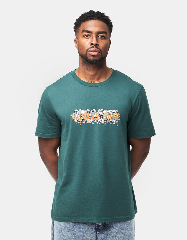 Route One Catacombs Organic T-Shirt - Glazed Green