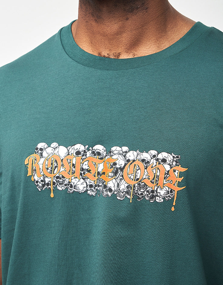 Route One Catacombs Organic T-Shirt - Glazed Green