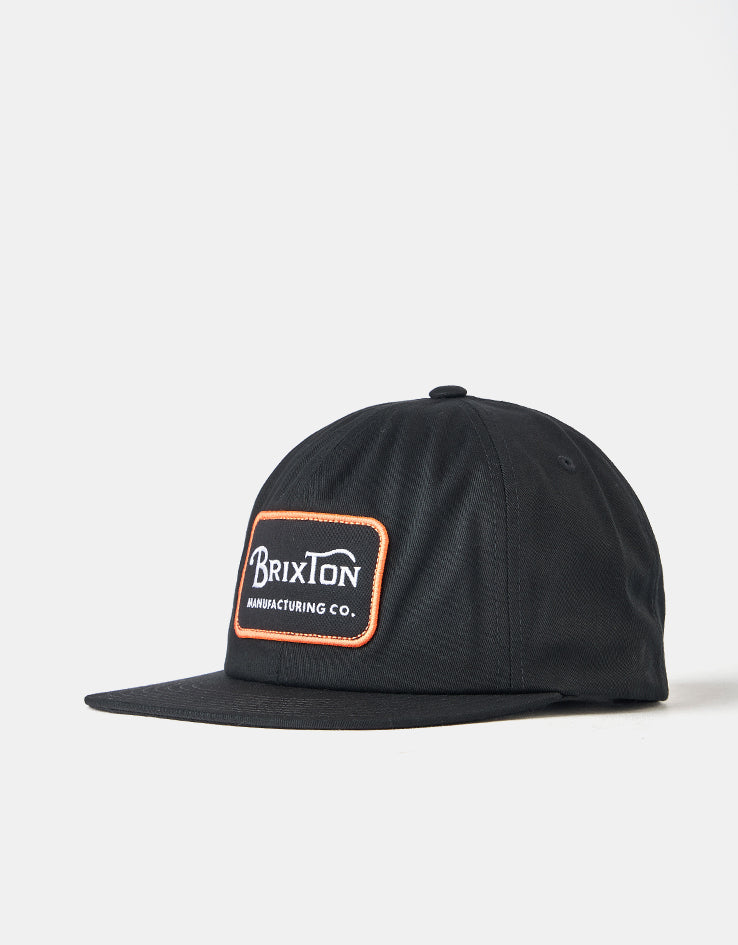 Brixton Grade Snapback Cap - Black/Orange/White