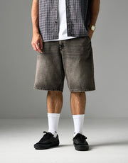 Route One Super Baggy Jorts - Dirty Brown Wash