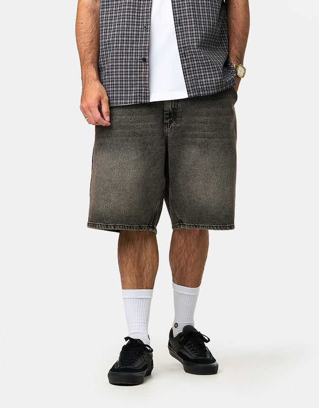 Route One Super Baggy Jorts - Dusky Black Wash
