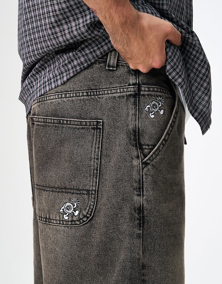 Route One Super Baggy Jorts - Dirty Brown Wash