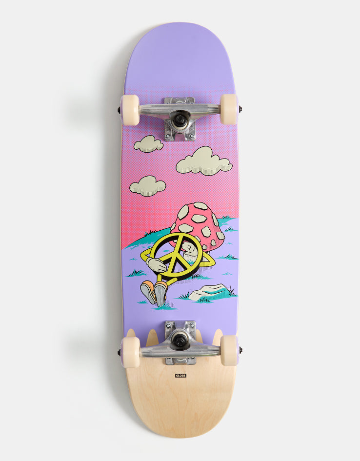 Globe Peace Man Kids Wide Mid Complete Skateboard - 8.25"