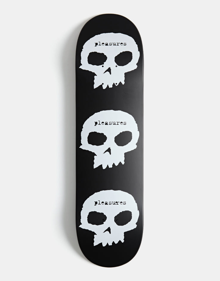 Zero x Pleasures 3 Skulls Skateboard Deck - 8.25"