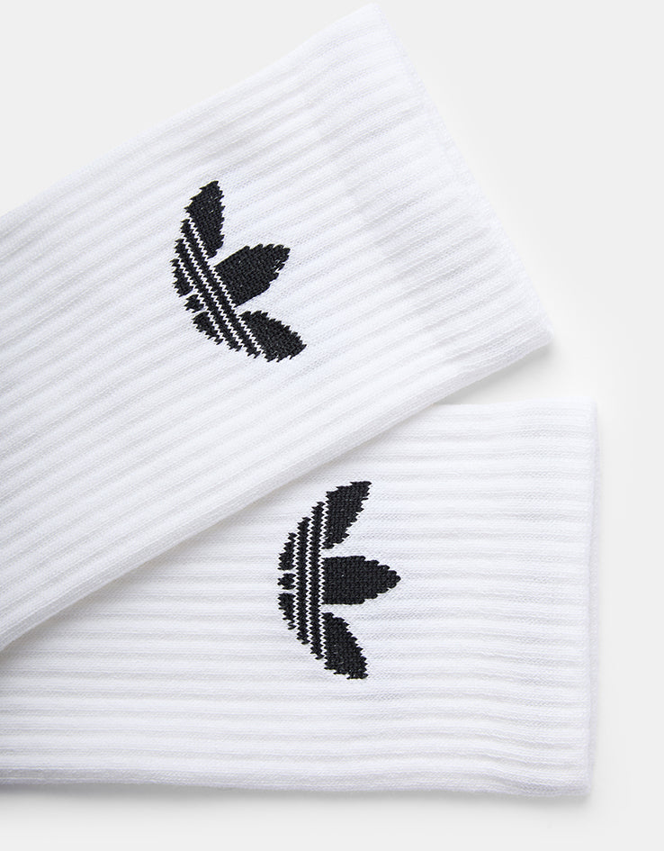 adidas Trefoil Cushion 6 Pack Crew Socks - White