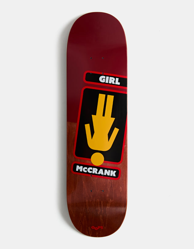 Girl McCrank Oops TWIN TIP G096 Skateboard Deck - 8.5"