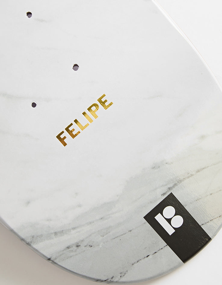 Plan B Gustavo White Marble Skateboard Deck - 8"