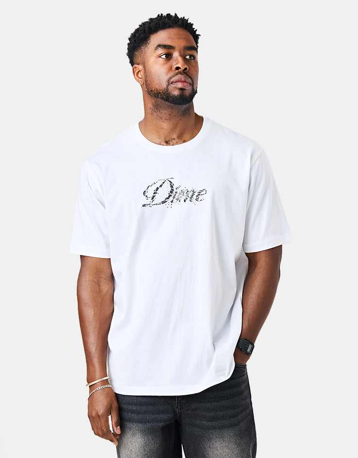Dime MTL Cursive Smashed T-Shirt - White