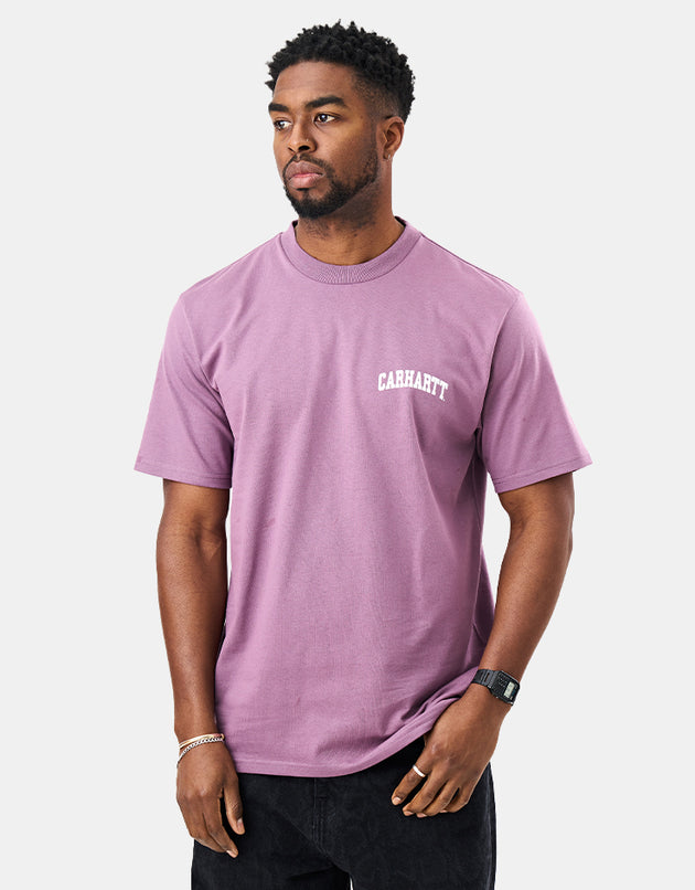 Carhartt WIP S/S University Script T-Shirt - Phlox/White