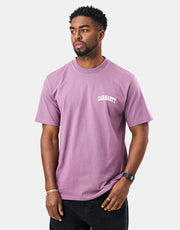 Carhartt WIP S/S University Script T-Shirt - Phlox/White