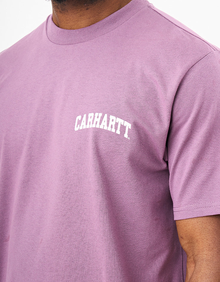 Carhartt WIP S/S University Script T-Shirt - Phlox/White