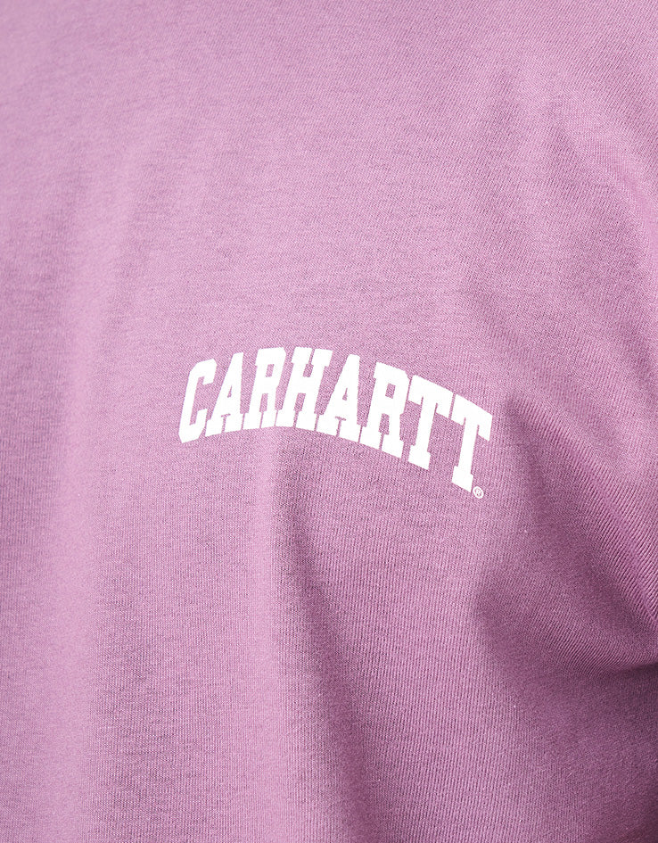 Carhartt WIP S/S University Script T-Shirt - Phlox/White