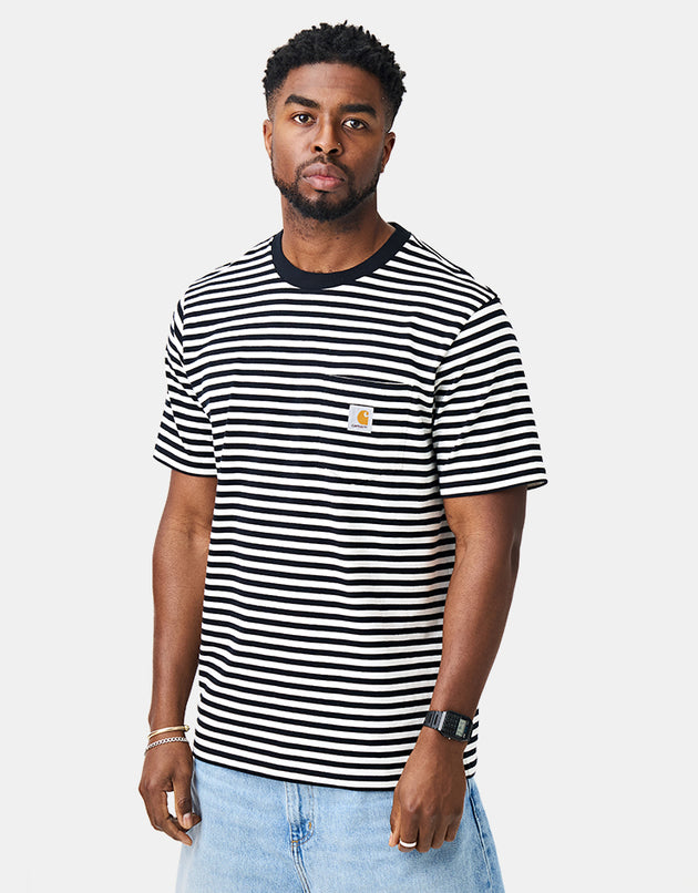 Carhartt WIP S/S Ezra Pocket T-Shirt - Ezra Stripe/Black/Wax