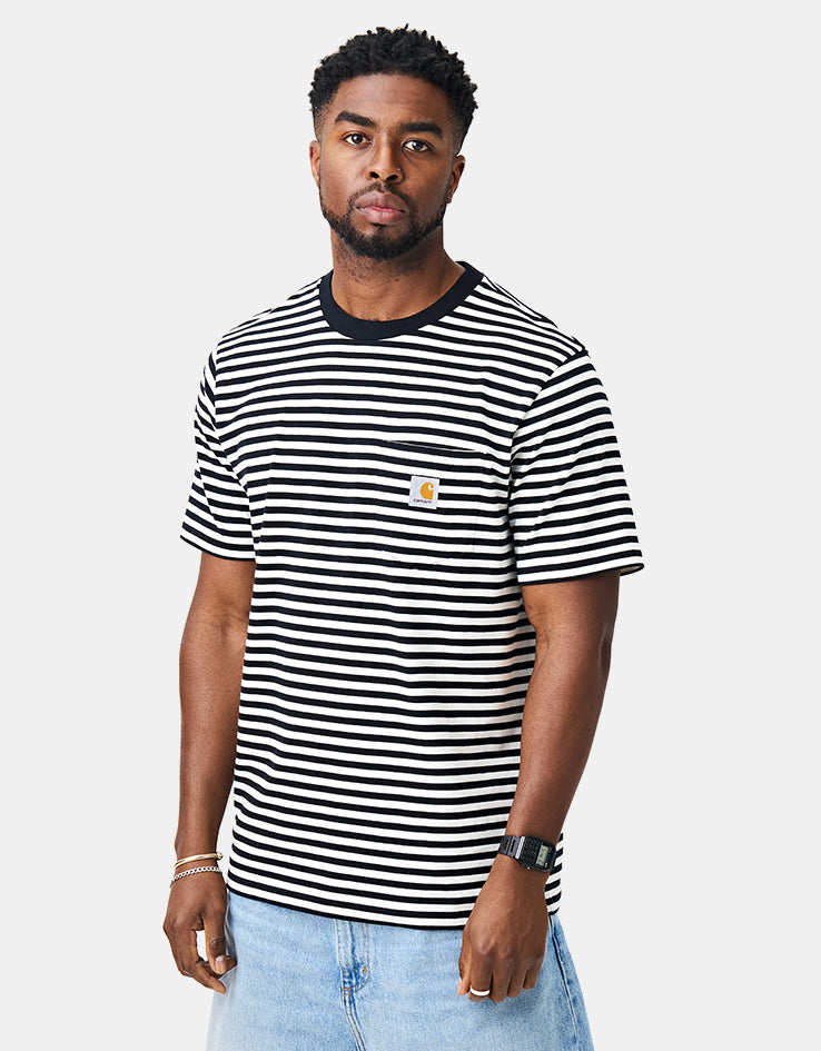 Carhartt WIP S/S Ezra Pocket T-Shirt - Ezra Stripe/Black/Wax